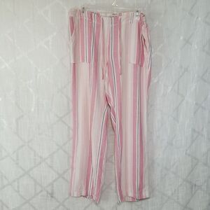 Alexander Jordan Women Linen Blend Pull On Pants Medium Summer Casual Beach